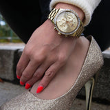 Michael Kors Brinkley Diamonds Gold Dial Gold Steel Strap Watch for Women - MK6187 Buy Now By Michael Kors