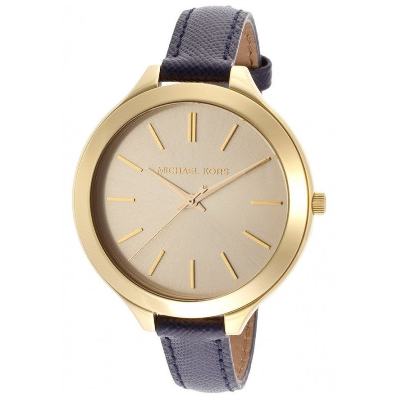 Michael Kors Runway Quartz Gold Dial Blue Leather Strap Watch For Women - MK2285 Buy Now By Michael Kors