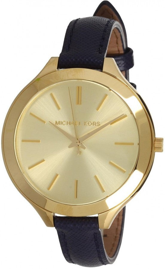Michael Kors Runway Quartz Gold Dial Blue Leather Strap Watch For Women - MK2285 Buy Now By Michael Kors