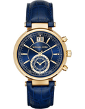 Michael Kors Sawyer Blue Dial Blue Leather Strap Watch for Women - MK2425 Buy Now By Michael Kors