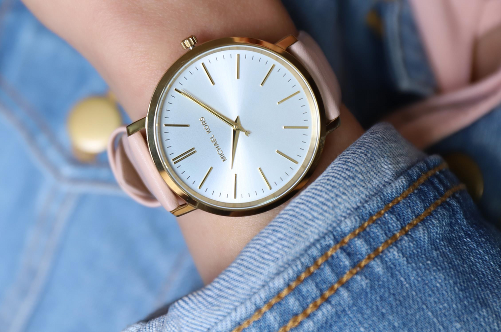 Michael Kors Jaryn Quartz Gold Dial Pink Leather Strap Watch For Women - MK2471 Buy Now By Michael Kors