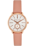 Michael Kors Petite Portia Silver Dial Pink Rubber Strap Watch For Women - MK2735 Buy Now By Michael Kors