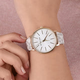 Michael Kors Pyper Quartz Silver Dial White Leather Strap Watch For Women - MK2858 Buy Now By Michael Kors