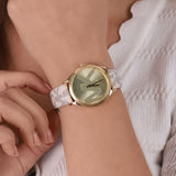 Michael Kors Jaycie Quartz Gold Dial White Leather Strap Watch for Women - MK2861 Buy Now By Michael Kors