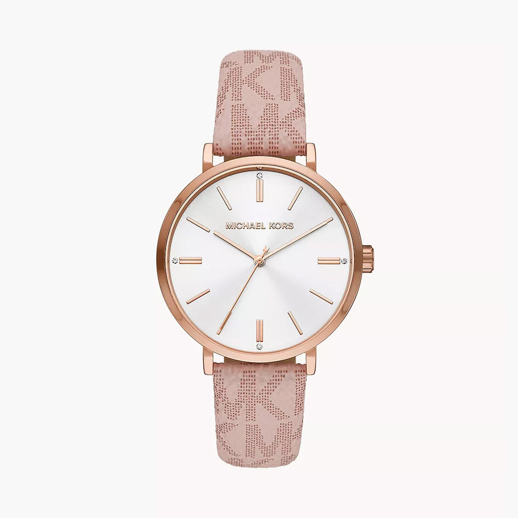 Michael Kors Pyper Quartz Silver Dial Pink Leather Strap Watch for Women - MK2947 Buy Now By Michael Kors