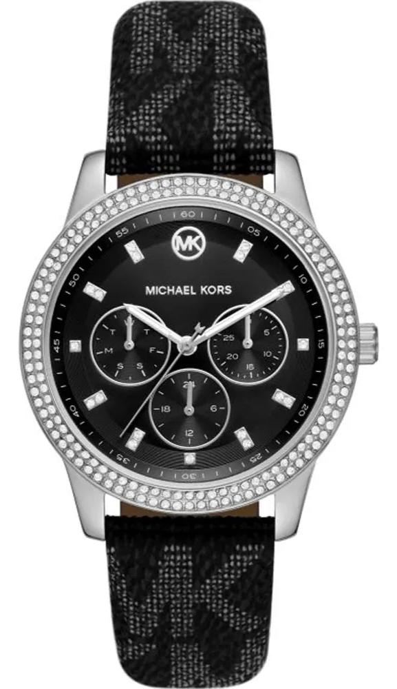 Michael Kors Tibby Chronograph Black Dial Black Leather Strap Watch For Women - MK2976 Buy Now By Michael Kors