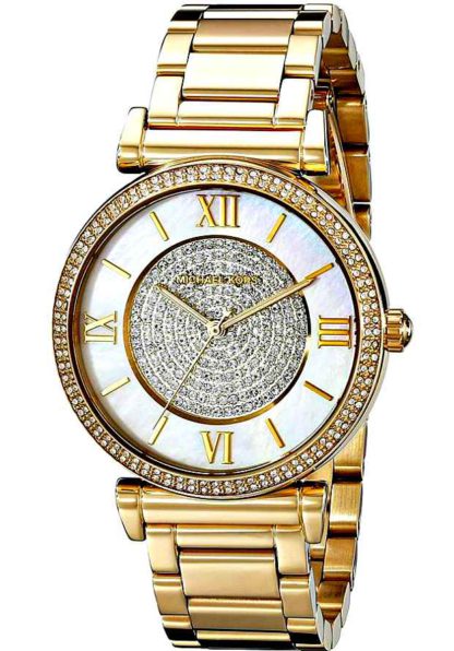 Michael Kors Catlin Mother of Pearl Dial Gold Steel Strap Watch for Women - MK3332 Buy Now By Michael Kors