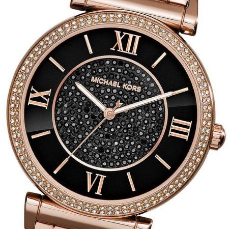Michael Kors Catlin Black Diamonds Dial Rose Gold Steel Strap Watch for Women - MK3356 Buy Now By Michael Kors