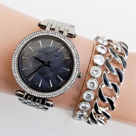 Michael Kors Darci Quartz Mother of Pearl Grey Dial Grey Steel Strap Watch For Women - MK3433 Buy Now By Michael Kors