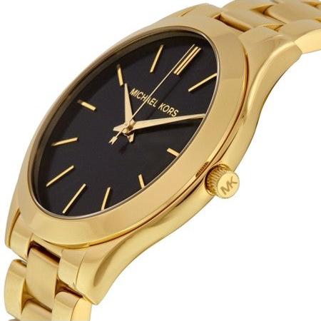 Michael Kors Runway Black Dial Gold Steel Strap Watch for Women - MK3478 Buy Now By Michael Kors