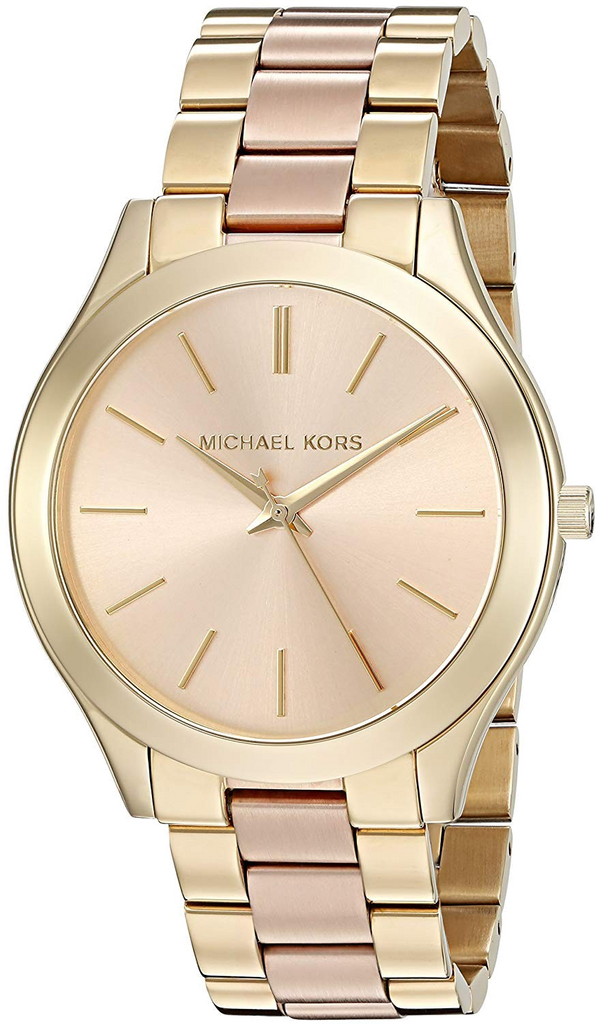 Michael Kors Slim Runway Pink Dial Two Tone Steel Strap Watch for Women - MK3493 Buy Now By Michael Kors