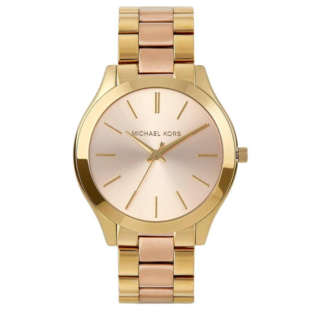 Michael Kors Slim Runway Pink Dial Two Tone Steel Strap Watch for Women - MK3493 Buy Now By Michael Kors