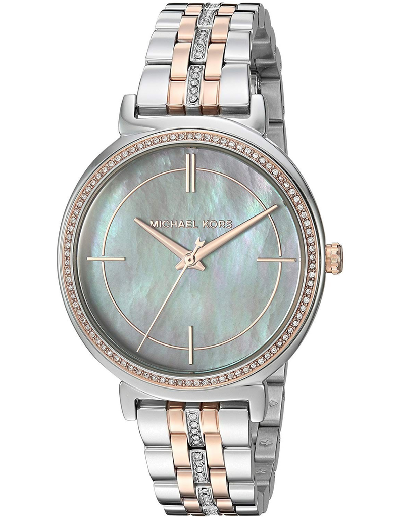 Michael Kors Cinthia Mother of Pearl Grey Dial Two Tone Steel Strap Watch for Women - MK3642 Buy Now By Michael Kors