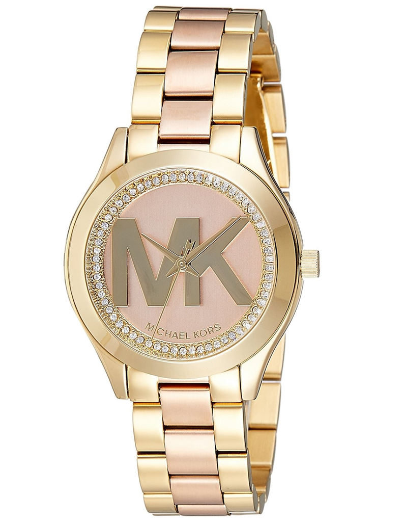 Michael Kors Mini Slim Runway Rose Gold Dial Two Tone Steel Strap Watch for Women - MK3650 Buy Now By Michael Kors