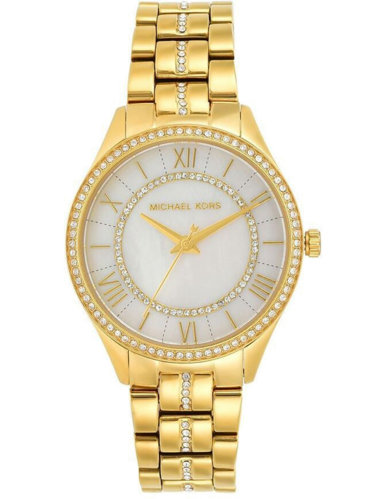 Michael Kors Lauryn Mother of Pearl White Dial Gold Steel Strap Watch for Women - MK3899 Buy Now By Michael Kors