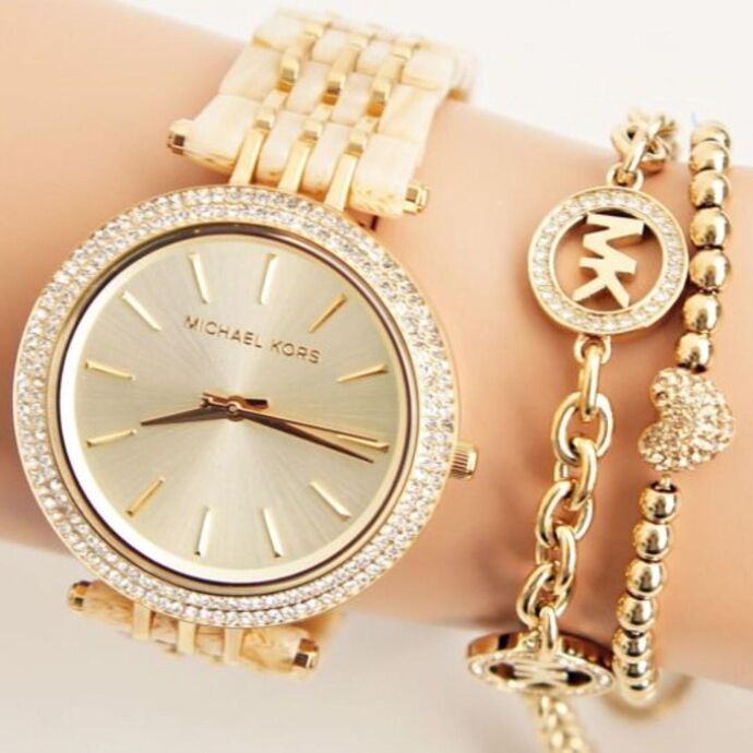 Michael Kors Darci Gold Dial Gold Steel Strap Watch for Women - MK4325 Buy Now By Michael Kors