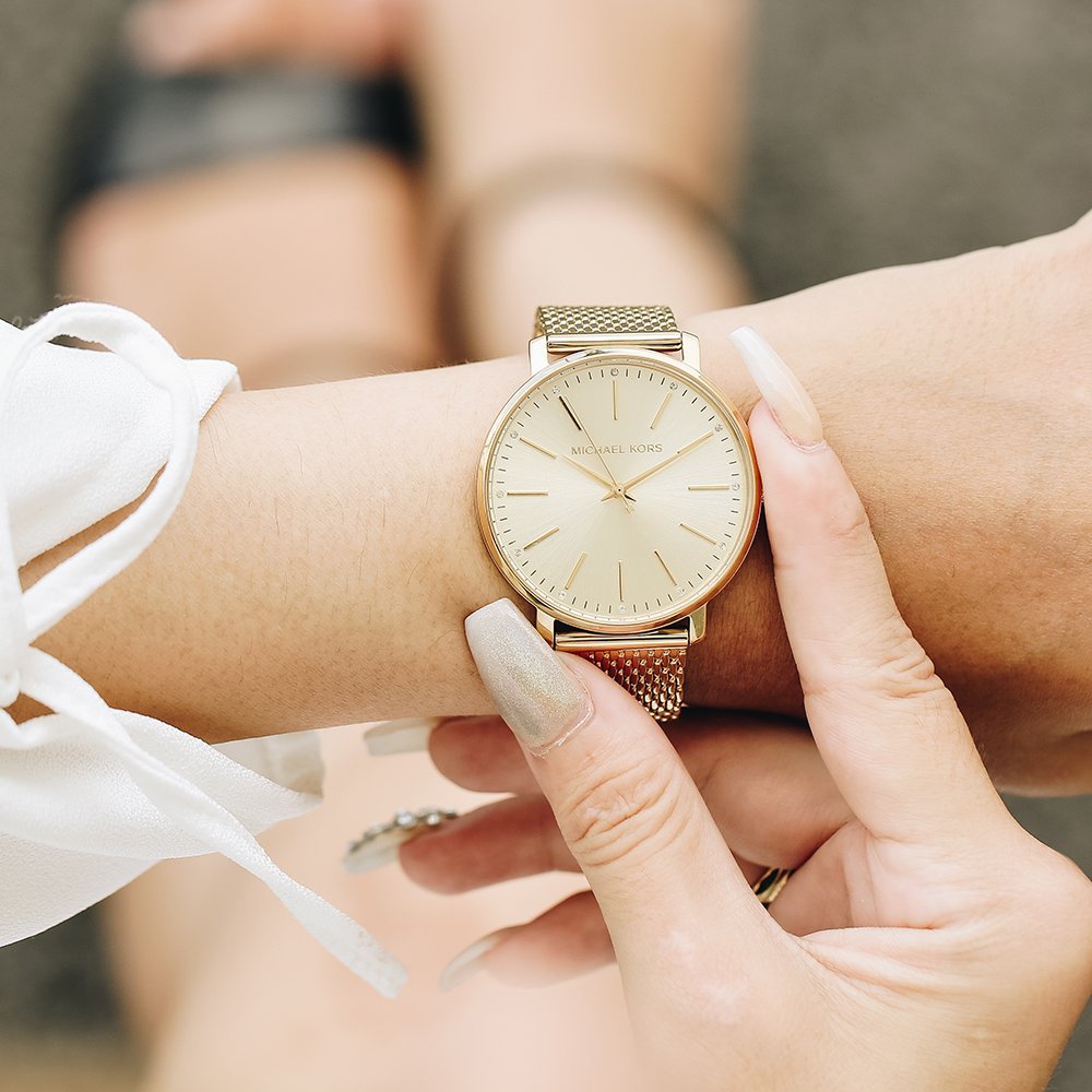 Michael Kors Pyper Quartz Gold Dial Gold Mesh Strap Watch For Women - MK4339 Buy Now By Michael Kors