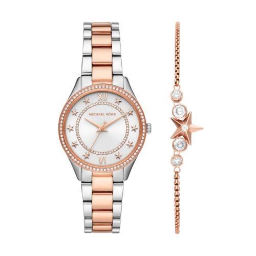 Michael Kors Lauryn Quartz White Dial Two Tone Steel Strap Watch for Women - MK4489 Buy Now By Michael Kors