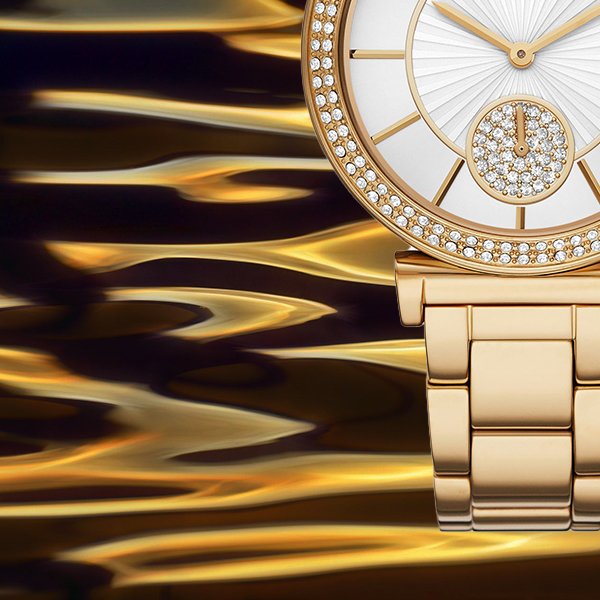 Michael Kors Abbey Three-Hand Analog White Dial Gold Steel Strap Watch for Women - MK4615 Buy Now By Michael Kors