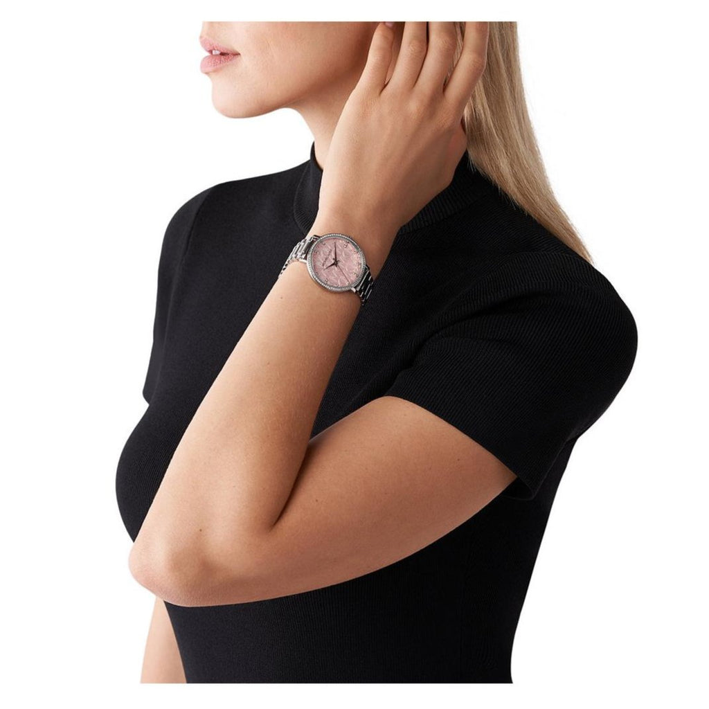 Michael Kors Pyper Three Hand Pink Dial Silver Steel Strap Watch For Women - MK4631 Buy Now By Michael Kors
