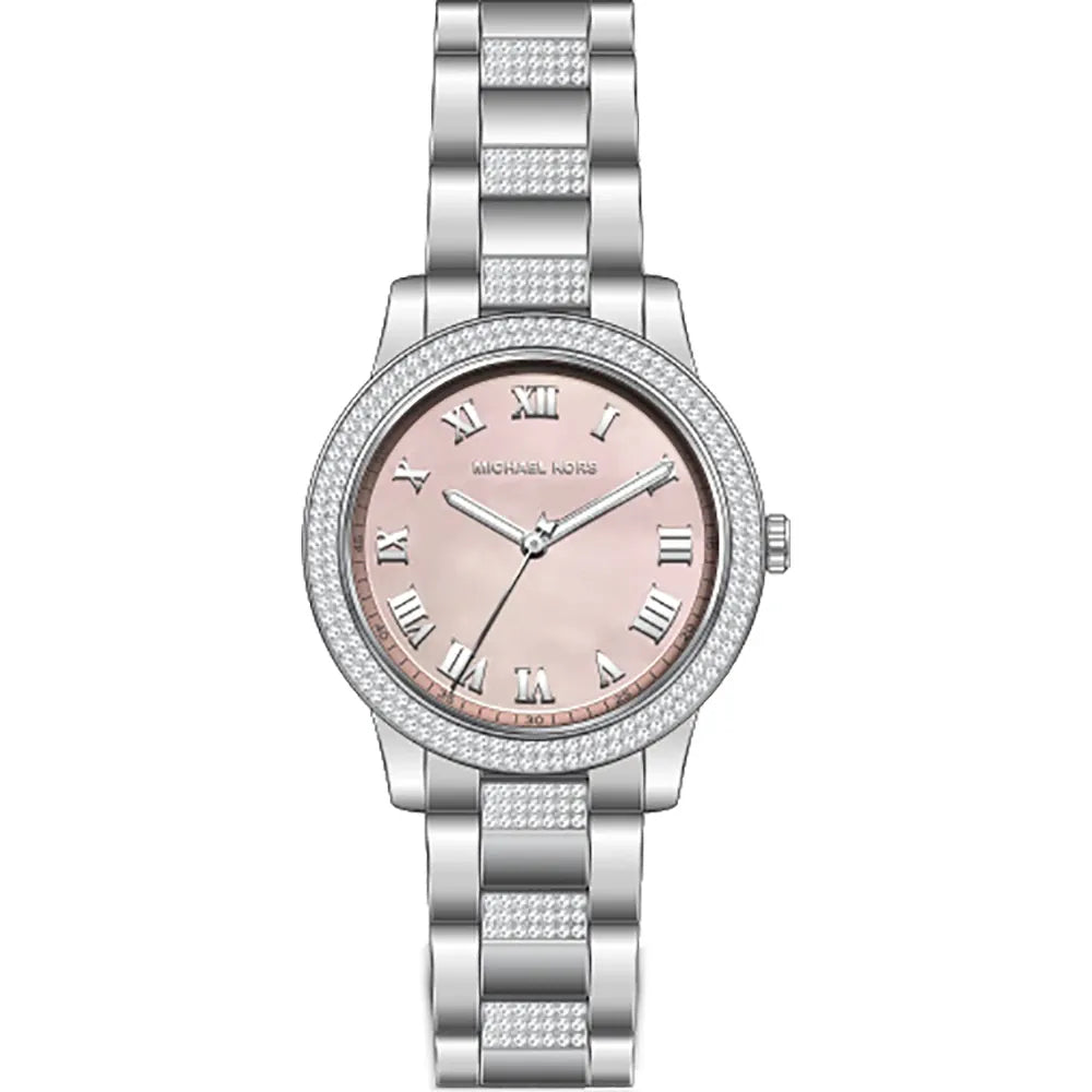 Michael Kors Tibby Multifunction Crystals Pink Dial Silver Steel Strap Watch for Women - MK4686 Buy Now By Michael Kors