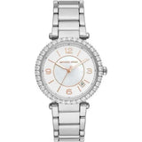 Michael Kors Parker Three Hand Mother of Pearl White Dial Silver Steel Strap Watch For Women - MK4694 Buy Now By Michael Kors