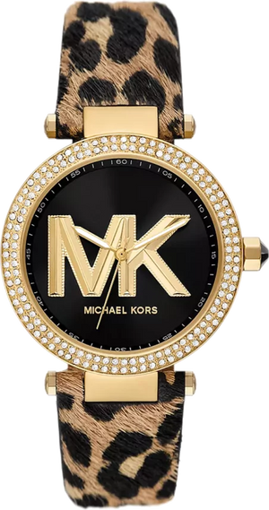 Michael Kors Parker Black Dial Cheetah Print Brown Leather Strap Watch For Women - MK4723 Buy Now By Michael Kors