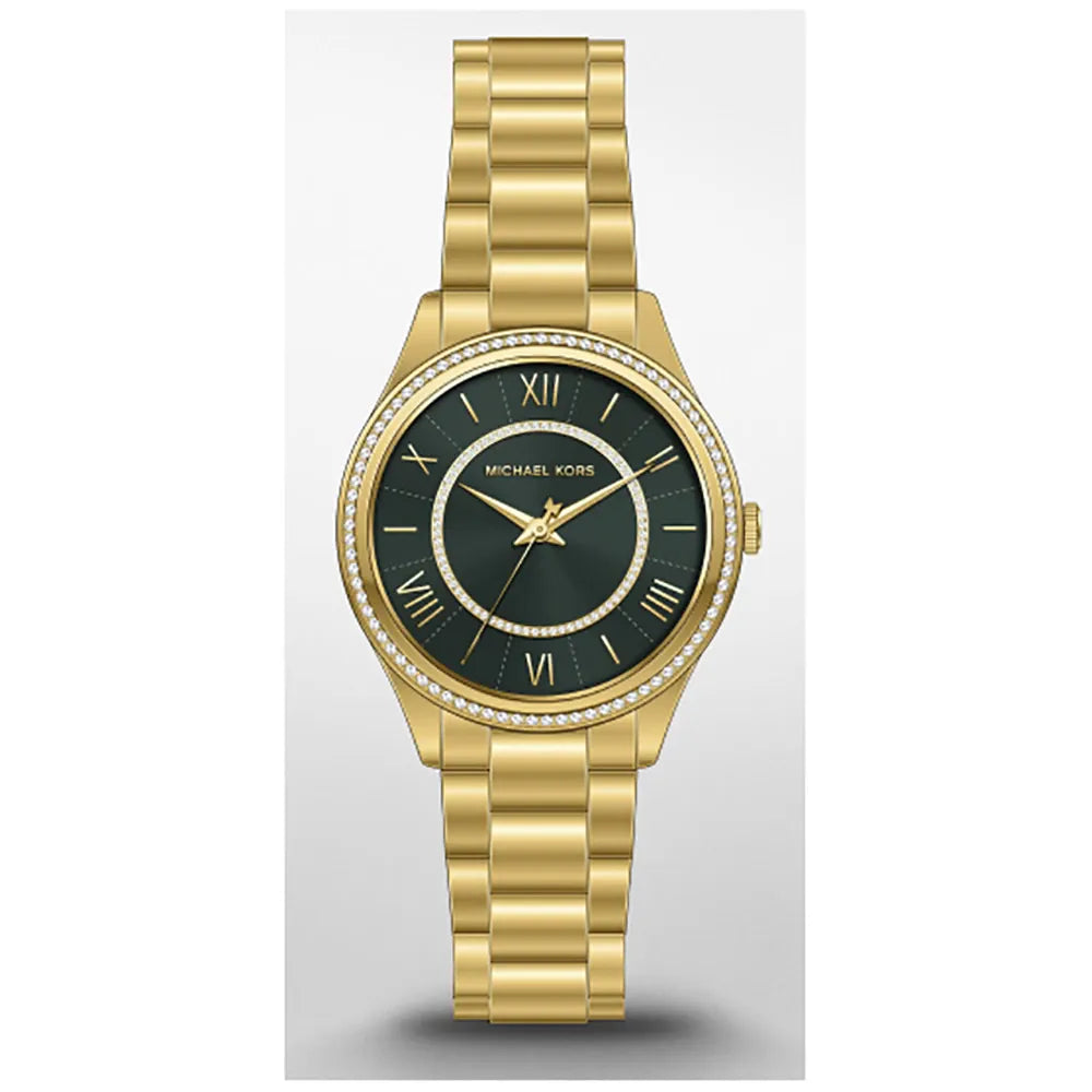 Michael Kors Lauryn Analog Green Dial Gold Steel Strap Watch for Women - MK4737 Buy Now By Michael Kors