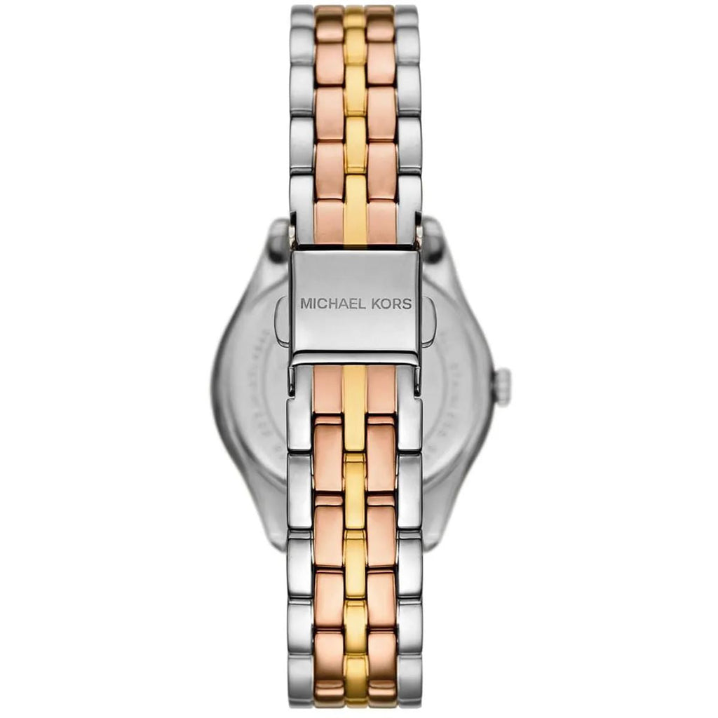 Michael Kors Harlowe Three-Hand Mother of Pearl White Dial Tri Tone Steel Strap Watch for Women - MK4846 Buy Now By Michael Kors