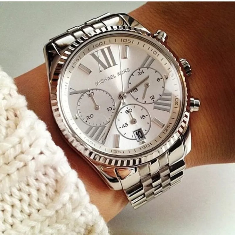 Michael Kors Lexington Silver Dial Silver Steel Strap Watch for Women - MK5555 Buy Now By Michael Kors