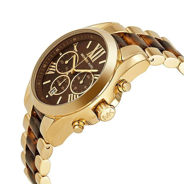 Michael Kors Bradshaw Chronograph Brown Dial Two Tone Steel Strap Watch For Women - MK5696 Buy Now By Michael Kors