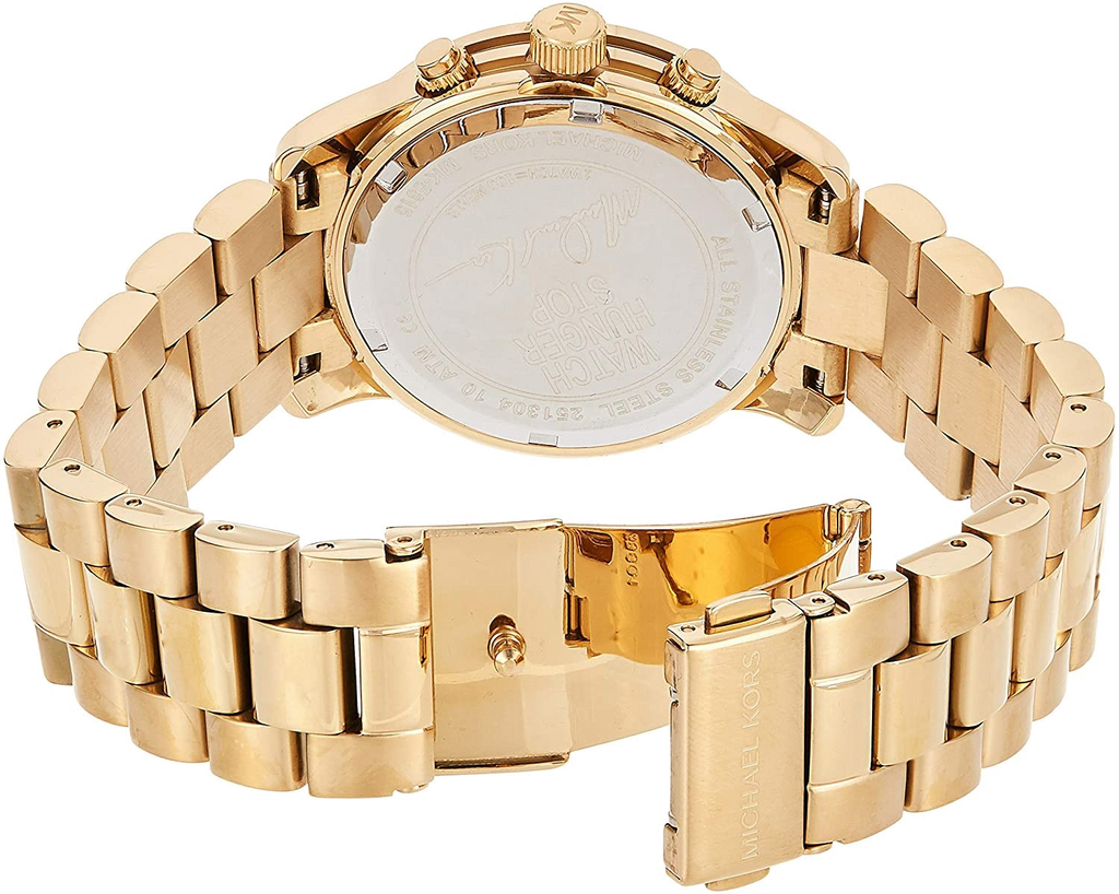 Michael Kors Runway Hunger Stop100 Series Blue Dial Gold Steel Strap Watch for Women - MK5815 Buy Now By Michael Kors