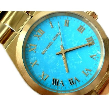 Michael Kors Channing Turquoise Dial Gold Steel Strap Watch For Women - MK5894 Buy Now By Michael Kors