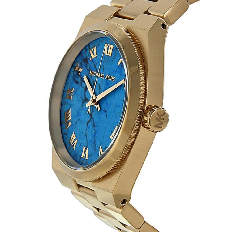 Michael Kors Channing Turquoise Dial Gold Steel Strap Watch For Women - MK5894 Buy Now By Michael Kors