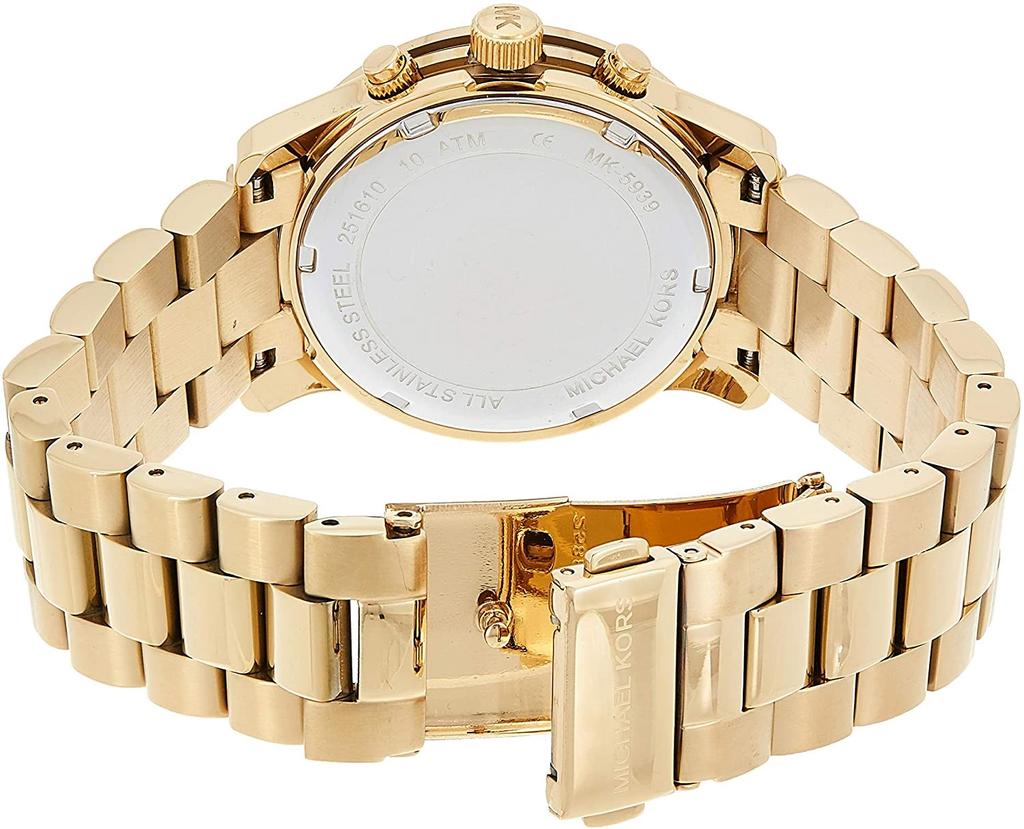 Michael Kors Runway Quartz Orange Dial Gold Steel Strap Watch For Women - MK5930 Buy Now By Michael Kors