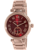 Michael Kors Skylar Maroon Dial Rose Gold Steel Strap Watch for Women - MK6086 Buy Now By Michael Kors
