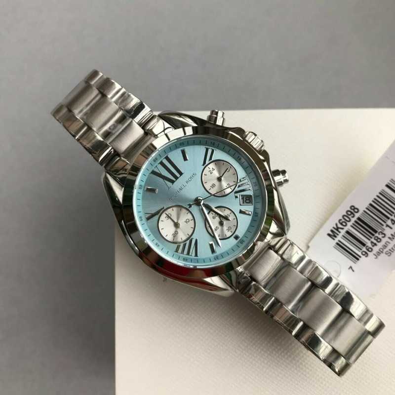 Michael Kors Bradshaw Chronograph Blue Dial Silver Steel Strap Watch For Women - MK6098 Buy Now By Michael Kors