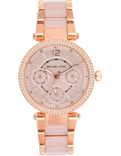 Michael Kors Parker Pink Dial Two Tone Steel Strap Watch for Women - MK6110 Buy Now By Michael Kors