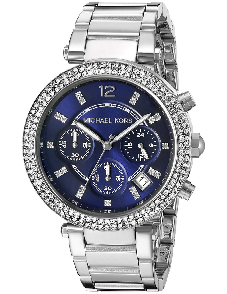 Michael Kors Parker Chronograph Blue Dial Silver Steel Strap Watch for Women - MK6117 Buy Now By Michael Kors