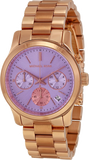 Michael Kors Runway Chronograph Purple Dial Rose Gold Steel Strap Watch For Women - MK6163 Buy Now By Michael Kors