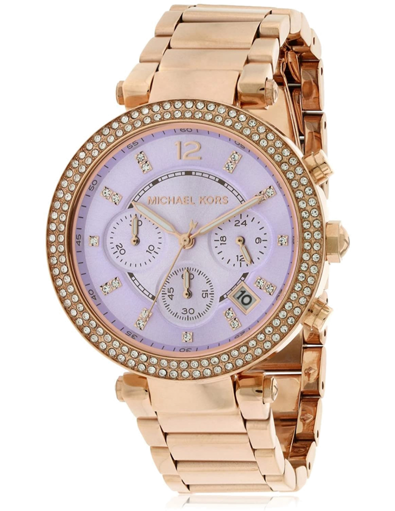 Michael Kors Parker Purple Dial Rose Gold Steel Strap Watch for Women - MK6169 Buy Now By Michael Kors