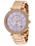Michael Kors Parker Purple Dial Rose Gold Steel Strap Watch for Women - MK6169 Buy Now By Michael Kors