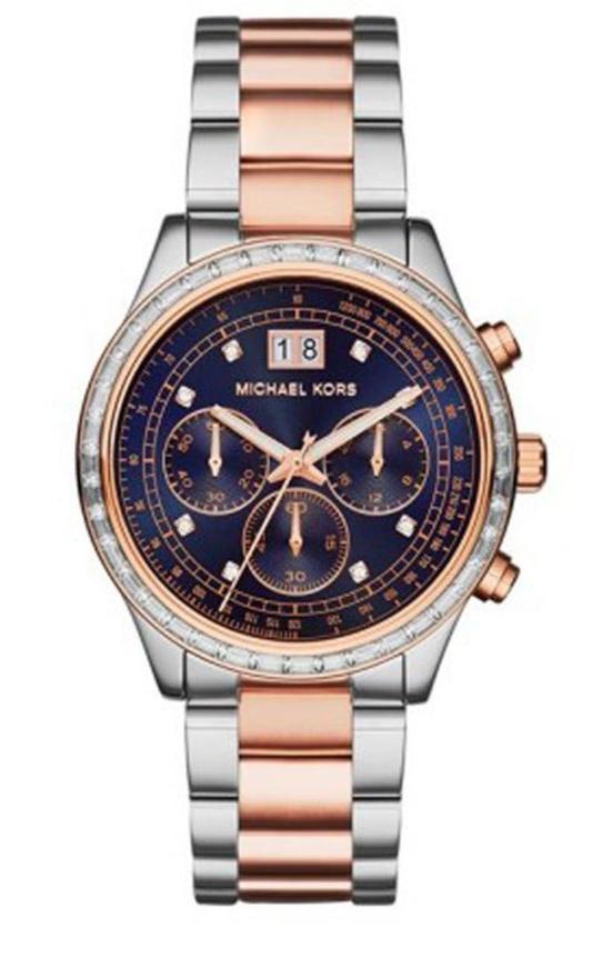 Michael Kors Brinkley Blue Dial Two Tone Steel Strap Watch for Women - MK6205 Buy Now By Michael Kors