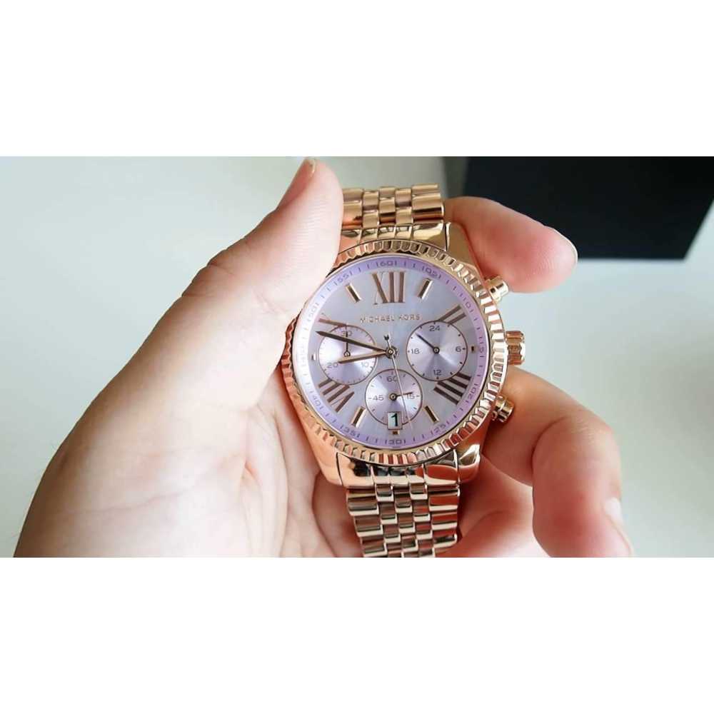 Michael Kors Lexington Purple Dial Rose Gold Steel Strap Watch For Women - MK6207 Buy Now By Michael Kors