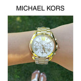 Michael Kors Bradshaw Chronograph White Dial Gold Steel Strap Watch For Women - MK6266 Buy Now By Michael Kors