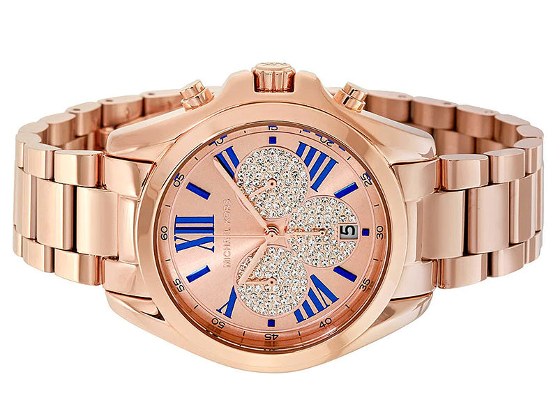 Michael Kors Bradshaw Chronograph Rose Gold Dial Rose Gold Steel Strap Watch For Women - MK6321 Buy Now By Michael Kors