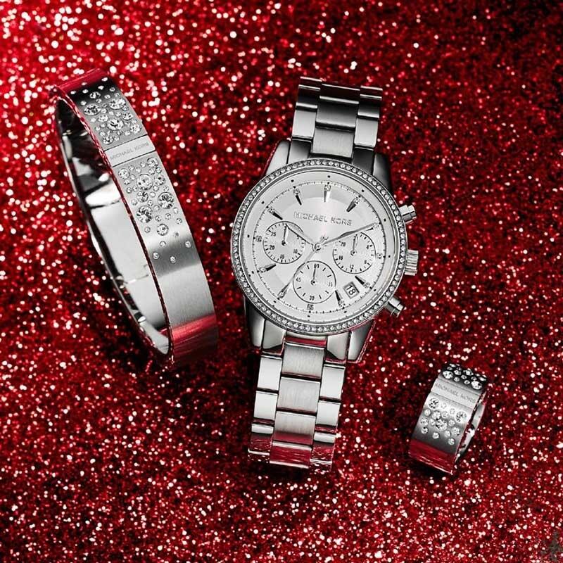 Michael Kors Ritz Silver Dial Silver Steel Strap Watch for Women - MK6428 Buy Now By Michael Kors