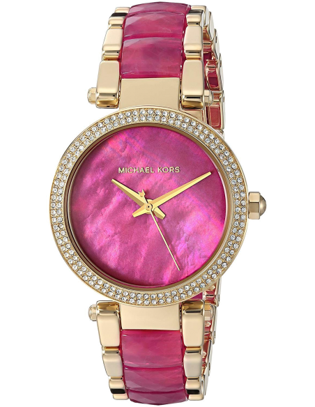 Michael Kors Parker Pink Mother of Pearl Dial Two Tone Steel Strap Watch for Women - MK6490 Buy Now By Michael Kors