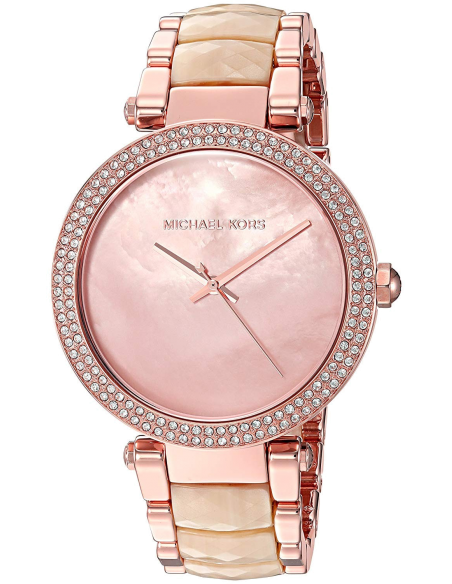 Michael Kors Parker Mother of Pearl Pink Dial Two Tone Steel Strap Watch for Women - MK6492 Buy Now By Michael Kors