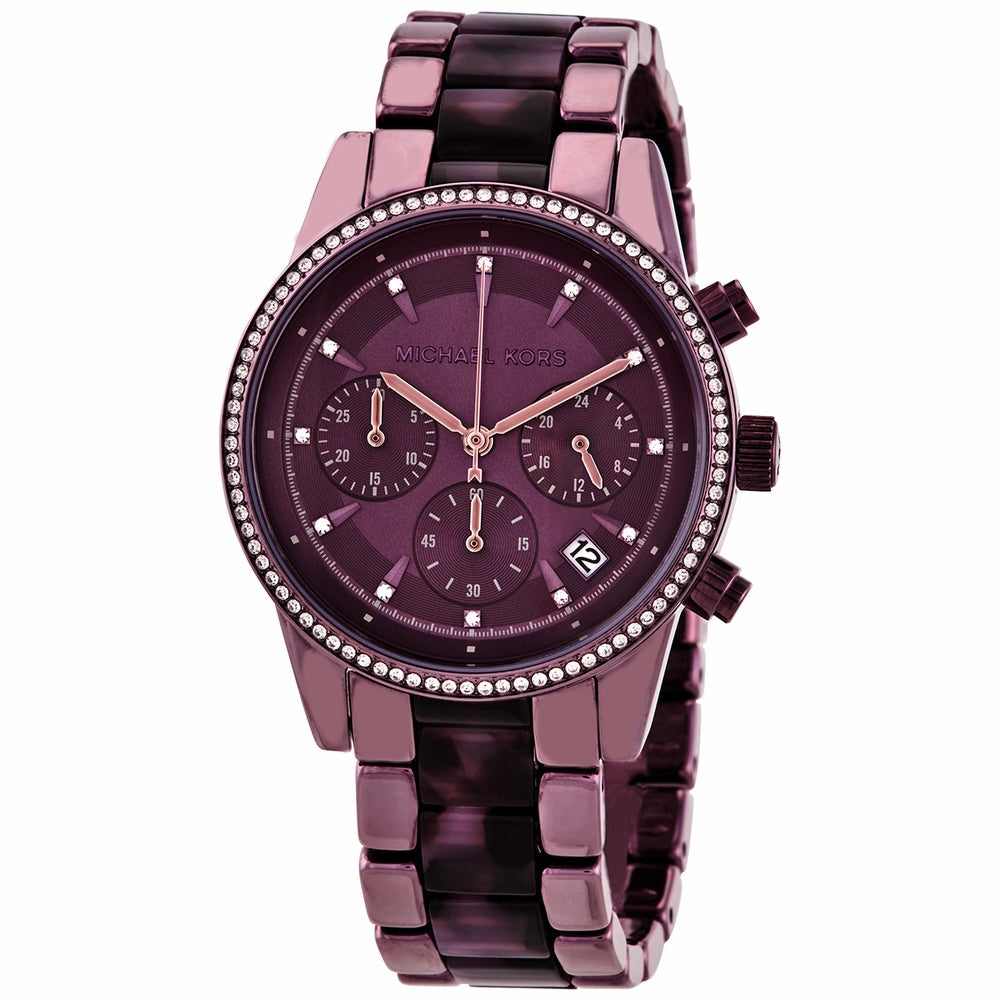 Michael Kors Ritz Chronograph Purple Dial Purple Steel Strap Watch For Women - MK6720 Buy Now By Michael Kors